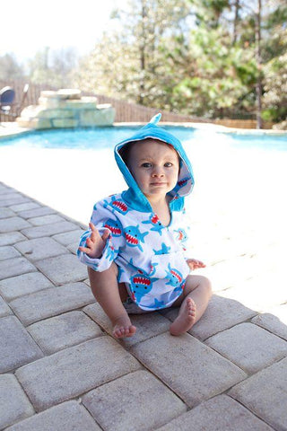 Kids’ Terry Swim Sharks Cover-Up - Alexander and Fitz