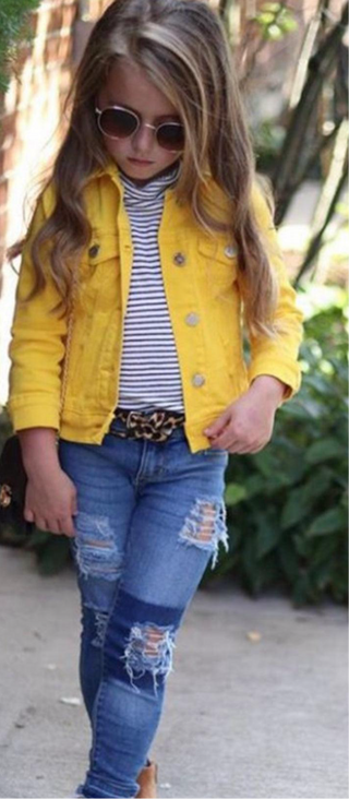 Girls’ Yellow Jean Jacket