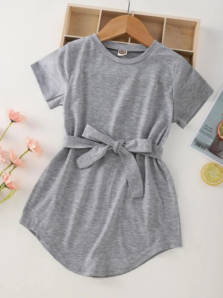 Girls’ Summer Shirt Dress in Grey - Alexander and Fitz