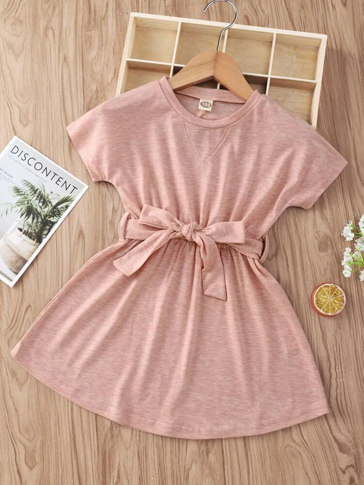 Girls’ Summer Shirt Dress in Pink - Alexander and Fitz