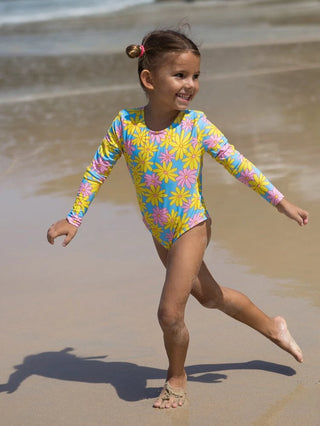 Girls’ Back-Tie Wetsuit-Style Swimsuit in Paisley - Alexander and Fitz