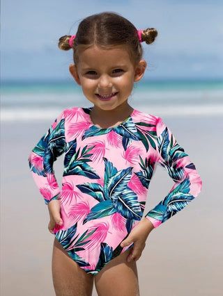 Girls’ Back-Tie Wetsuit-Style Swimsuit in Paisley - Alexander and Fitz