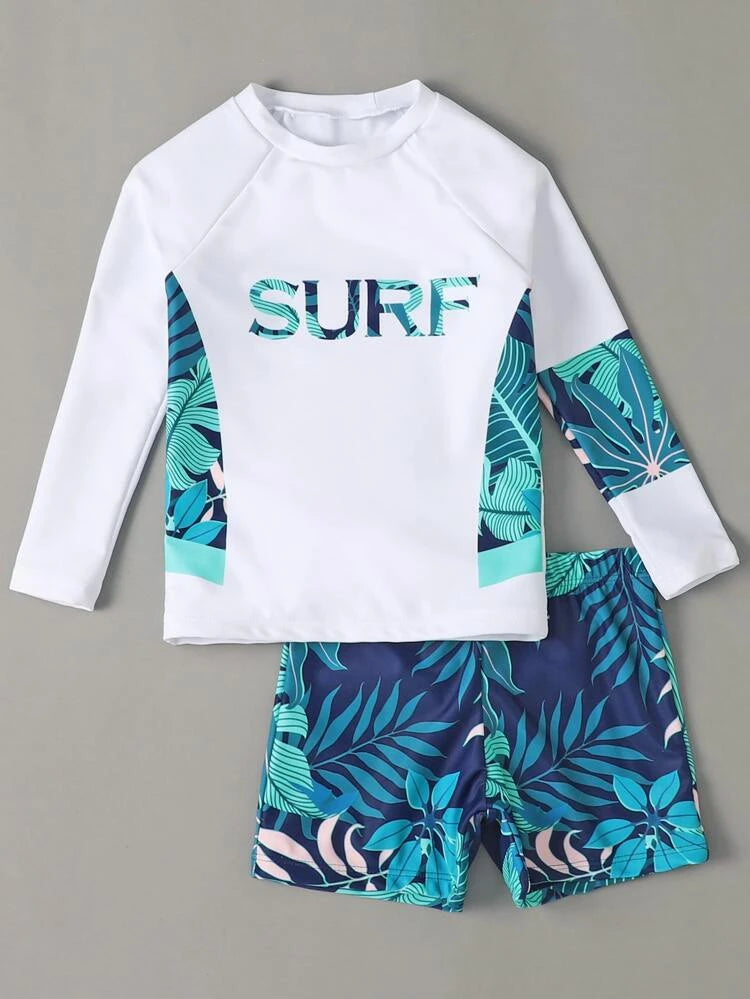 Toddler Boys’ Surf Rashguard Swimsuit in Aqua