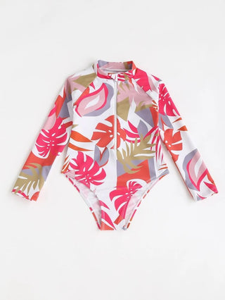 Girls’ Tropical Wetsuit-Style Swimsuit - Alexander and Fitz