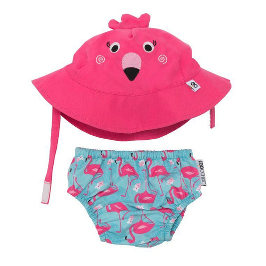 Babies’ Flamingo Sun Hat & Swim Diaper Set - Alexander and Fitz