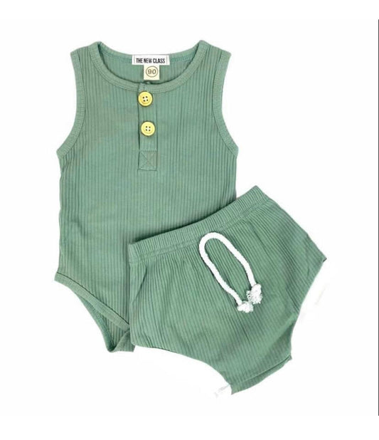 Babies’ Ribbed Two-Piece Summer Onesie - Alexander and Fitz