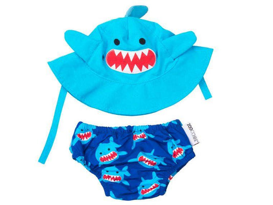 Babies’ Shark Sun Hat & Swim Diaper Set - Alexander and Fitz