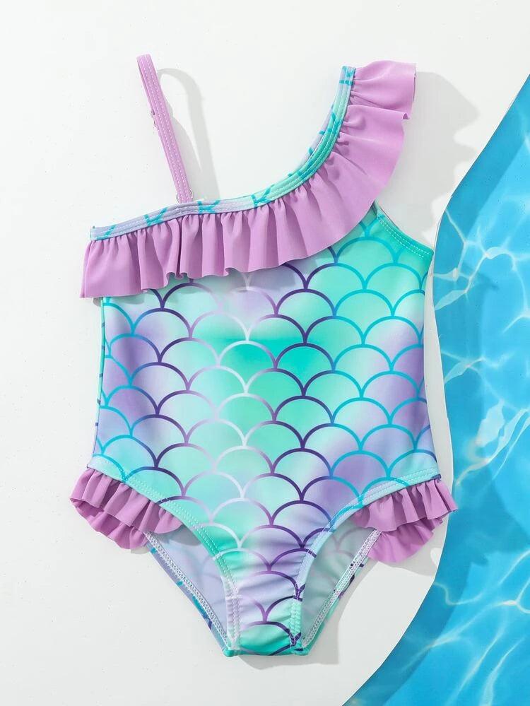Baby Girls’ Mermaid Purple & Green One-Piece - Alexander and Fitz