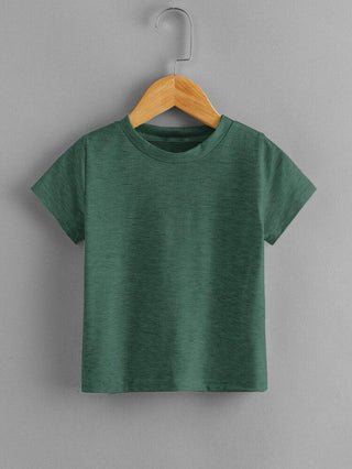 Boys’ Short-Sleeved Casual Tee in Army Green - Alexander and Fitz