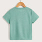 Boys’ Short-Sleeved Pocket Casual Tee in Heather Blue - Alexander and Fitz