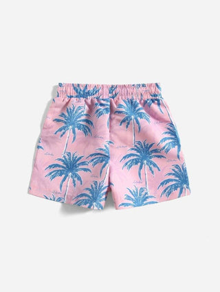 Boys’ Tropical White Palm Swim Trunks - Alexander and Fitz