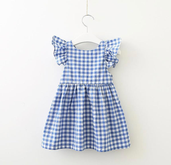 Girls’ Hurave Navy Plaid Dress 3T