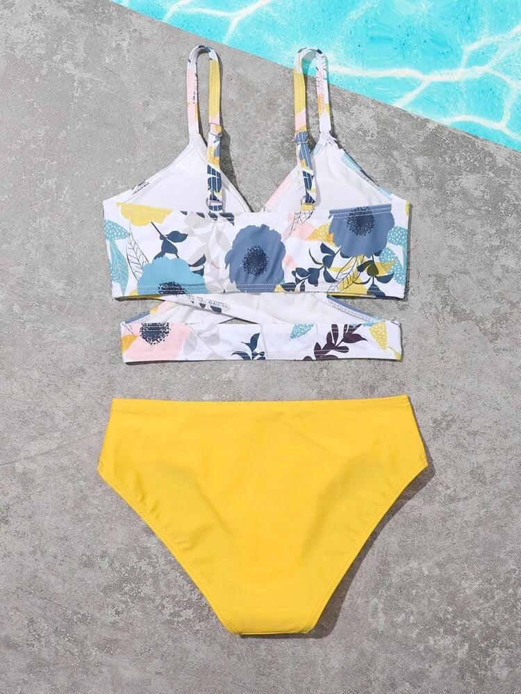 Girls’ Wrap Bikini in Yellow - Alexander and Fitz