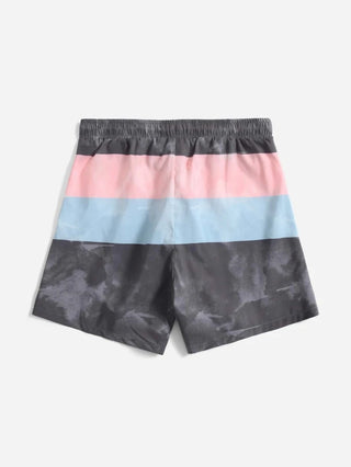 Boys’ Color Block in Pink Swim Trunks - Alexander and Fitz