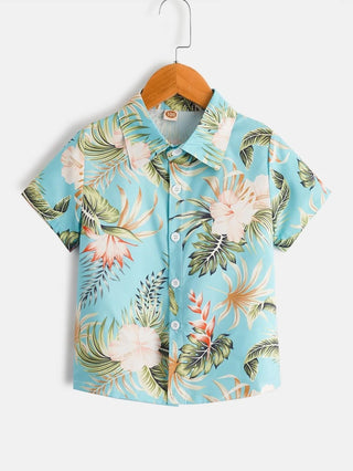 Boys’ Day Blue Tropical Dress Shirt - Alexander and Fitz