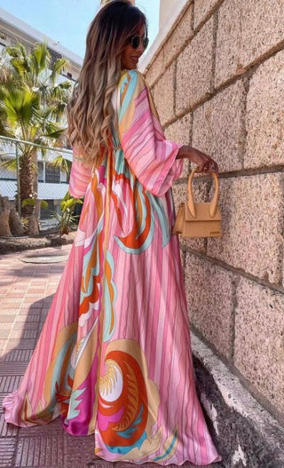 ladies tropical dress Tropical Palm Leaf Midi Dress