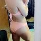 Women’s Cross-Cross Bralette Bikini Top in Coral - Alexander and Fitz